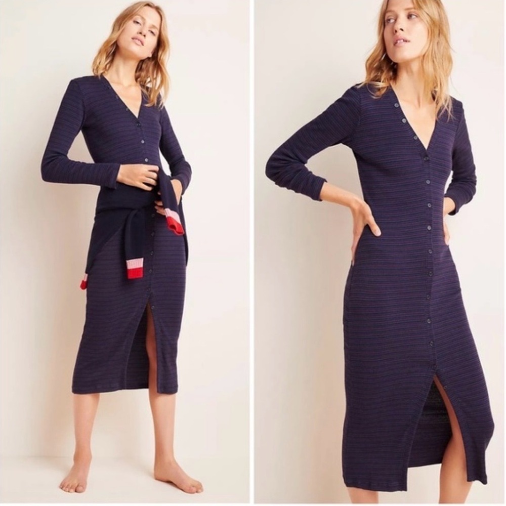 Sundry From Anthropologie Long Sleeve Button Down Bodycon Dress Size 3 (Large)